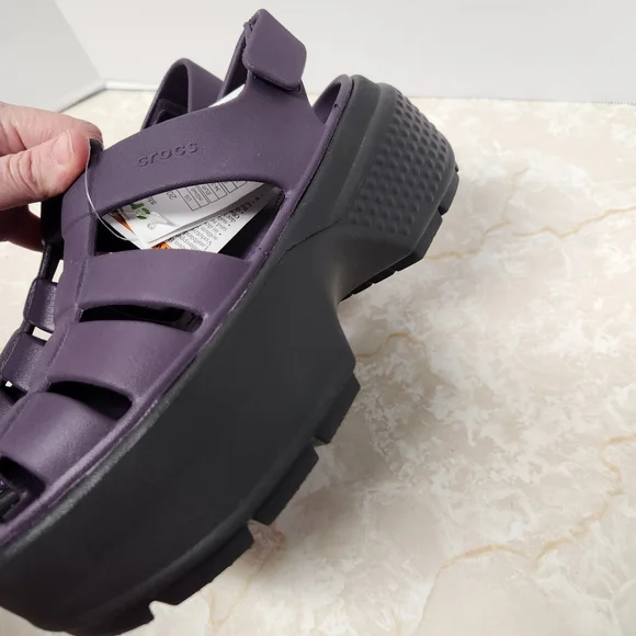 New Crocs Stomp Fisherman Sandal Unisex Size Men 5 / Women 7 Dark Purple - Picture 4 of 10